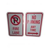 No Parking and Fire Lane Metal Signs Set