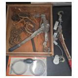 Hand Winches, Pulley, Chain, and Siphon Pump Lot