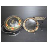 Painted Metal Tin & Trivet