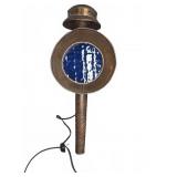 Brass and Blue Glass Lantern