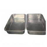 2 Rectangular Stainless Tubs