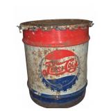 Pepsi-Cola Metal Barrel Drum With Lid