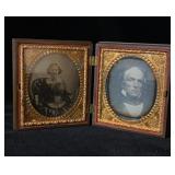 Double Daguerreotype Portraits in Embossed Case