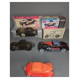 Die-Cast Cars, Banks, Avon Bottles Lot with Boxes