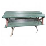 Green Wooden Picnic Table With Benches