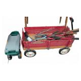 Garden Tools With Town & Country Red Wagon