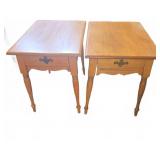 Mersman Pair of Wood Side Tables with Drawers