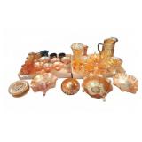 Carnival Glassware Assortment W/ Pitcher, Bowls,