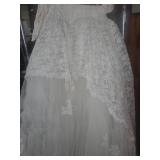 White Lace Bridal Dress With Sequins and Buttons
