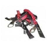 Safety Harness with Black and Red Straps and Metal