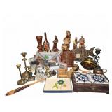 Decorative Wooden, Metal, and Ceramic Lot