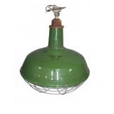 Green Enamel Industrial Hanging Light Fixture