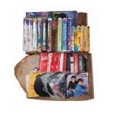 Lot VHS Tapes, 8-Tracks, and Vinyl Records