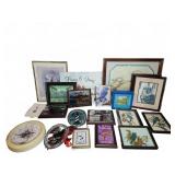 Framed Bird Art, Lake Plaques, Mixed Media