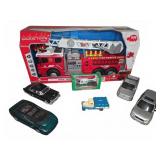 Diecast Model Car and Truck Lot With Fire Brigade