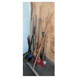 Garden Tools; Rakes, Brooms, Shovels