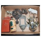 Metal Decor, Keys, Vintage Bottle and Box
