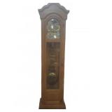 Oak Grandfather Clock With Brass Pendulum. As Is