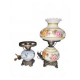 Floral Glass Electric Table Lamps