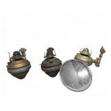 3 Brass Carriage Lanterns with Reflector
