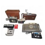 Polaroid and Kodak Camera Lot With Cases and Flash