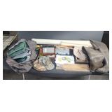 Fishing And Boating Gear Lot With Waders, Rods