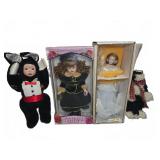 Porcelain and Plush Doll Lot Including Camellia