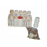 White Milk Glass Spice Jar Set With Rack
