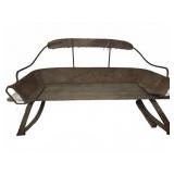 19th Century Wood And Metal Sleigh Seat