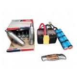 CO2 Cartridges, RC Battery Packs, and Pocket Knife