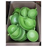 Mid-Century Melmac Green Dinnerware Set