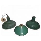 Green Enamel Industrial Light Shades