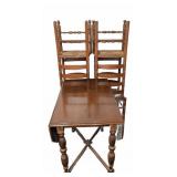 Drop Leaf Table With Four Ladder Back Chairs