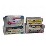 4 Die-Cast Metal Bank Trucks Assorted Brands