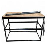 Metal Frame Utility Shelves W/ Plywood Top