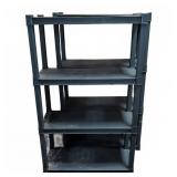 (2) Gray Plastic 4-Shelf Storage Rack Unit