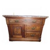 Marble Top Sideboard With Three Drawers