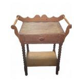 Wooden Wash Stand With Single Drawer and Shelf