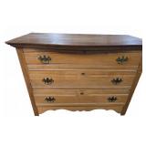 Four Drawer Solid Wood Dresser With Brass Pulls