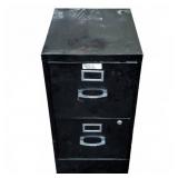 Black Metal Two-Drawer File Cabinet