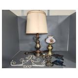 Home Decor Lot With Lamps, Wall Hooks