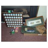 Golf Balls With Rack And Decorative Items