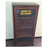 Wood and Glass Display Cabinet With Shelves