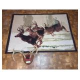 Phillip Crowe Shaw Area Rug & Mounted Deer Antler