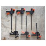 6 Quick Grip Bar Clamps, 18" & 12"