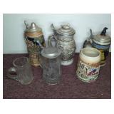 Decorative Beer Steins and Glass Mugs