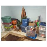 Storage Totes With Holiday And Craft Supplies