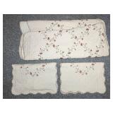 Floral Embroidered Quilt w/ Two Pillowcases