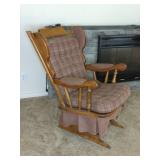 Upholstered Wooden Glider Rocking Chair 26"x29"x