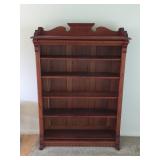 Wood Bookshelf With Decorative Top 45x14x56